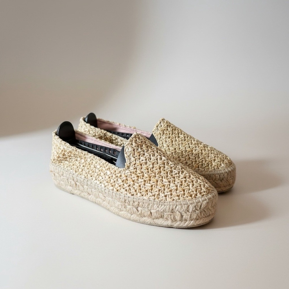 MANEBÍ Yucatan Raffia Espadrille Loafers EU 39 US 8 Coastal Chic Platform